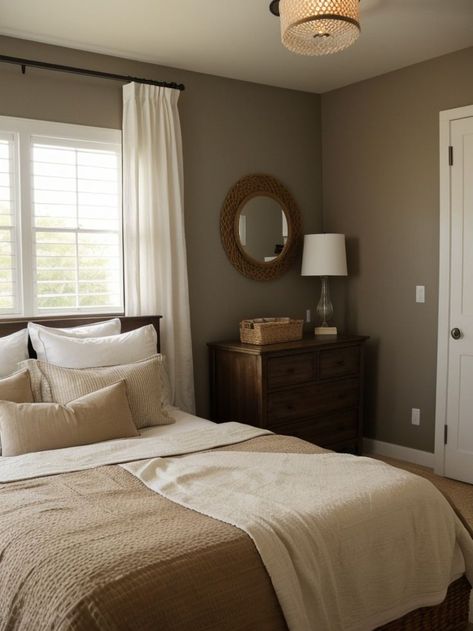 Light Brown Accent Wall, Light Brown Walls Bedroom, Light Brown Bedroom Walls, Brown Accent Wall Bedroom, Brown Walls Bedroom, Brown Headboard Bedroom, Light Brown Walls, Brown Bedroom Walls, Light Brown Bedrooms