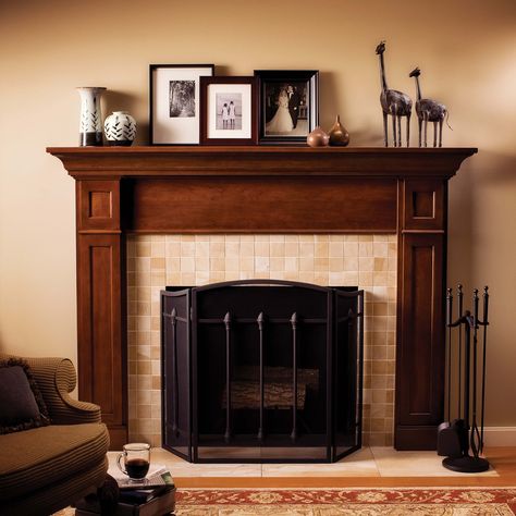 How To Decorate A Fireplace Mantel, Wood Paneling Living Room, Traditional Fireplace Mantel, Wood Fireplace Surrounds, Craftsman Fireplace, Fireplace Mantel Designs, Classic Fireplace, Fireplace Mantel Shelf, Wooden Fireplace