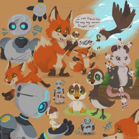 The Wild Robot Fanart, Eevee Cute, The Sweetest Thing Movie, The Wild Robot, Lucario Pokemon, Robot Animal, Wild Kratts, Dreamworks Movies, I Need Friends