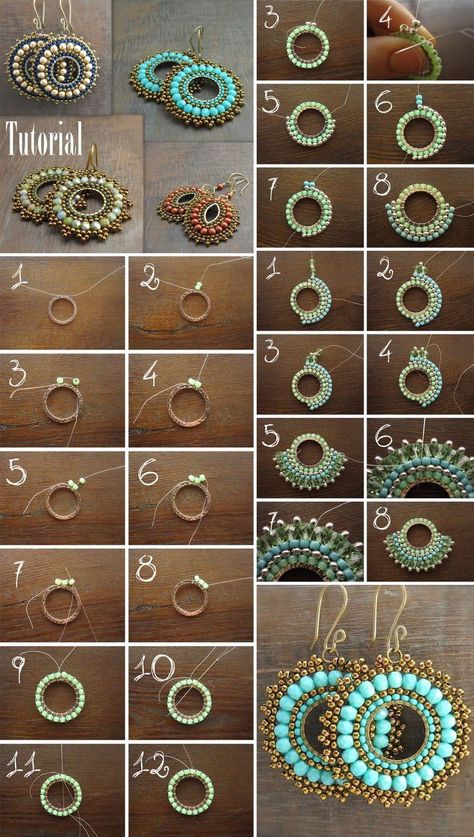 Loom Jewelry Patterns, Anting Manik, Seed Bead Jewelry Patterns, Loom Jewelry, Beaded Earrings Tutorials, Beaded Earrings Diy, Diy Jewelry Unique, Beaded Jewelry Tutorials, Handmade Jewelry Tutorials