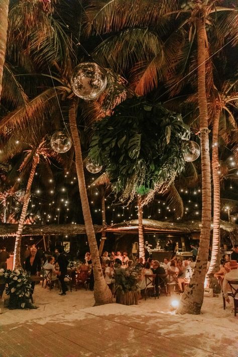 Dreamy Full of Palms Fiesta in Tulum Beach Side Tulum Party, Tropical Wedding Venue, Beachfront Wedding, Jungle Wedding, Tropical Wedding Theme, Costa Rica Wedding, Tulum Wedding, Tulum Beach, Dream Destination Wedding