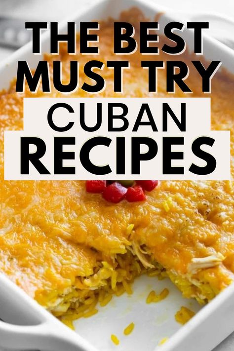 Here are 12 Cuban Recipes that range from sweet dessert and drinks to savory dinners! They are the perfect rich, hearty recipes to spice up your week. Spicy Food Mexican, Cuban Recipe, Hearty Recipes, Cuban Bread, Cuban Dishes, Cuban Cuisine, Savory Dinner, Tacos And Burritos, Island Food