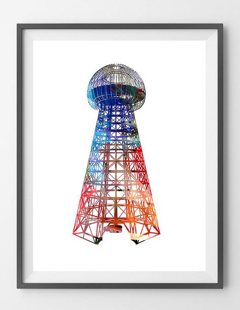 N TESLA..... TORRE WARDENCLYFFE..... ACUARELA Nikola Tesla Art, Tesla Tower, Wardenclyffe Tower, N Tesla, Tesla Coil, Nikola Tesla, Space Needle, Photo Illustration, Watercolor Print