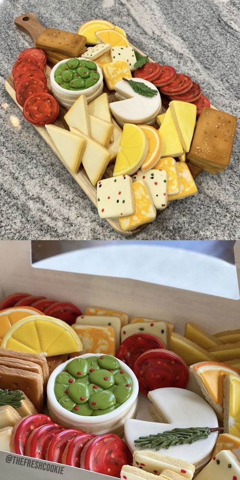 Charcuterie Board Cookies Decorated, Sugar Cookie Charcuterie Board, Charcuterie Board Cookies, Charcuterie Cookies, Cookie Charcuterie Board, Cookie Charcuterie, Simple Cookie Recipe, Fairy Picnic, Charcuterie Ideas