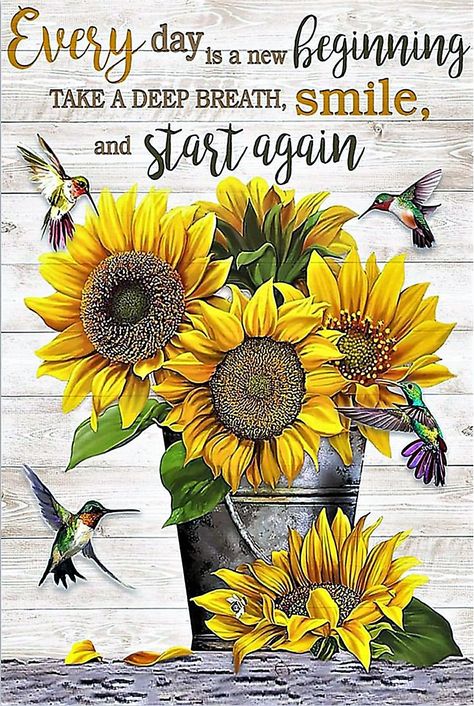 Start Again, A New Beginning, New Beginning, Take A Deep Breath, Deep Breath, Diamond Painting, Take A, Every Day, Sunflower