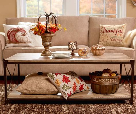 Harvest Living Room Decor, Indoor Fall Decor, Fall Apartment Decor, Fall Fireplace, Metal Pumpkins, Comfy Living Room, Fall Decor Inspiration, Wooden Basket, Leaf Illustration