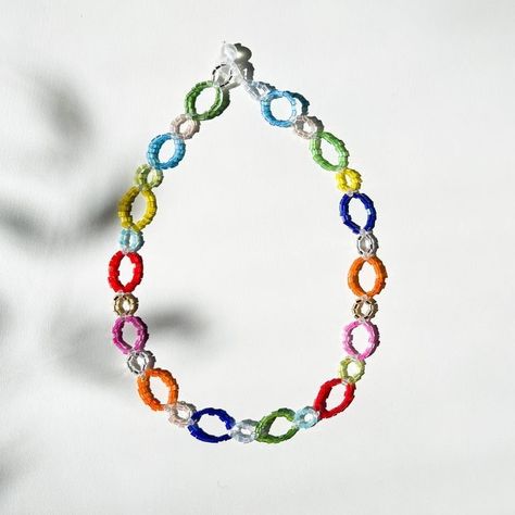 Beaded Clasp, Cincin Diy, Beaded Rainbow, 15 Necklace, Loop Necklace, Layered Beaded Necklaces, Colorful Necklace, Beaded Necklace Designs, Beaded Necklace Diy