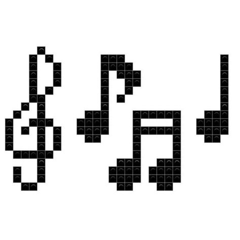 Music Note Bead Pattern, Music Note Perler Beads, Music Note Pattern, Perler Bead Music, Music Pixel Art, Pixel Art Facil, Keyboard Noten, Tiny Cross Stitch, Easy Pixel Art