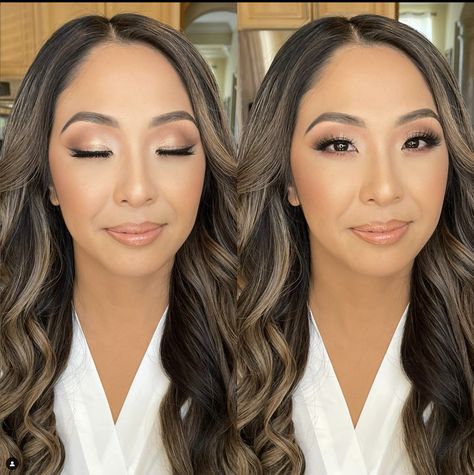 Bridesmaid Makeup Natural, Glowy Glam, Bride Makeup Natural, Glam Bridesmaid, Asian Wedding Makeup, Makeup Asian, Wedding Guest Makeup, Asian Bridal Makeup, Natural Glam Makeup