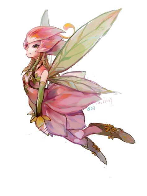 Fairy Concept Art, Lily Fairy, 동화 삽화, Cute Fantasy Creatures, Digimon Adventure, Mythical Creatures Art, Fairy Art, Magical Creatures, Art Anime