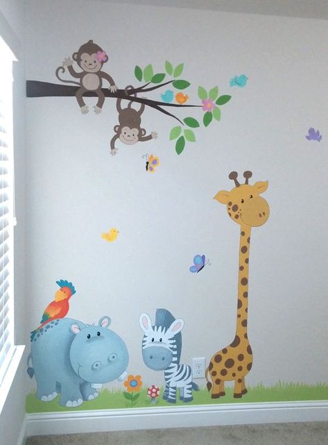 wall painting design for kids room Nursery Room Wall Ideas, Murals For Bedroom Wall, Kids Wall Paint Ideas, Wall Painting Ideas Kids Room, Kids Room Painting Ideas, Wall Painting Ideas For Kids, Kids Wall Painting, Kids Room Wall Design, Wall Painting Kids Room