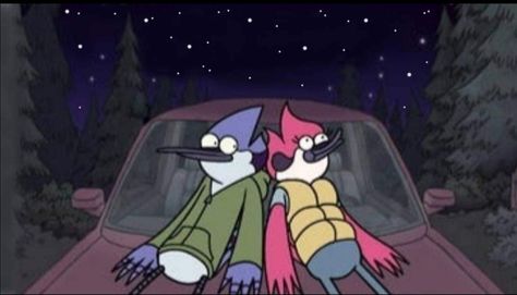 Mordecai And Margaret, Regular Show Mordecai, Childhood Cartoons, Regular Show, Matching Icons, Animal Art, Dj, Fan Art, Collage