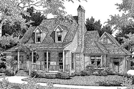 BuilderHousePlans.com Plan 41-134 Manor Floor Plan, Cape Cod House Plans, Exclusive House Plan, 3d Floor Plans, Country Style House, Vintage House Plans, Small House Plan, Country Style House Plans, Cottage Plan