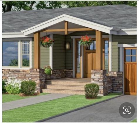 Front Porch Addition, Porch Kits, Entry Porch, Ranch House Exterior, Ranch Remodel, Porch Addition, Homes Exterior, Building A Porch, Home Exterior Makeover