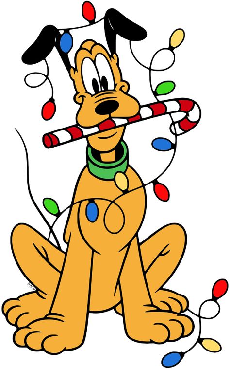 Christmas Clip Art Free, Christmas Lights Clipart, Disney Characters Christmas, Disney Merry Christmas, Mickey Cartoon, Christmas Cartoon Characters, Mickey Cartoons, Disney Christmas Decorations, Christmas Clip Art