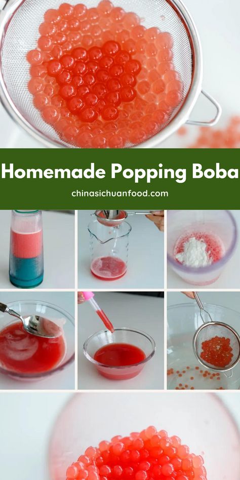 Homemade Popping Boba Quick Treat Recipes, Watermelon Popping Boba Recipe, Cooking Kids Activities, Diy Popping Boba Pearls, Fruit Tea With Popping Boba, How To Make Popping Boba At Home Easy, Homemade Boba Pearls Recipe, Bubble Tea Recipe With Popping Boba, Homemade Popping Boba Recipe