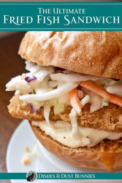 If you’re looking for the perfect fried fish sandwich that combines crispy, golden fried fish with tangy homemade tartar sauce and crunchy coleslaw, this recipe is exactly what you need. Using my crispy beer-battered fish, homemade tartar sauce, and fresh coleslaw, this sandwich is a crowd-pleaser. Whether it’s for a casual lunch or dinner, this easy-to-make sandwich is sure to become a favorite in your household! Fried Grouper Sandwich, Grouper Sandwich Recipes, Fried Fish Sandwich Recipes, Fried Cod Sandwich, Fish Sandwich Sauce, Fresh Coleslaw, Fried Fish Sandwich, Crunchy Coleslaw, Fish Sandwich Recipes