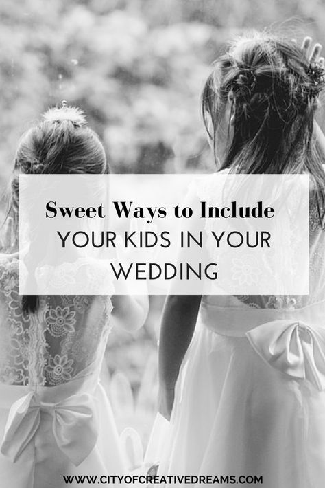 Sweet Ways to Include Your Kids in Your Wedding | City of Creative Dreams  kids in wedding ceremony | incorporating kids in wedding | including kids in wedding | kids in wedding roles Kids In Wedding Ceremony, Kids In Wedding, Blended Family Wedding, Wedding Ceremony Script, Beach Wedding Centerpieces, Beach Theme Wedding Invitations, Wedding Ceremony Ideas, Wedding City, Wedding Roles