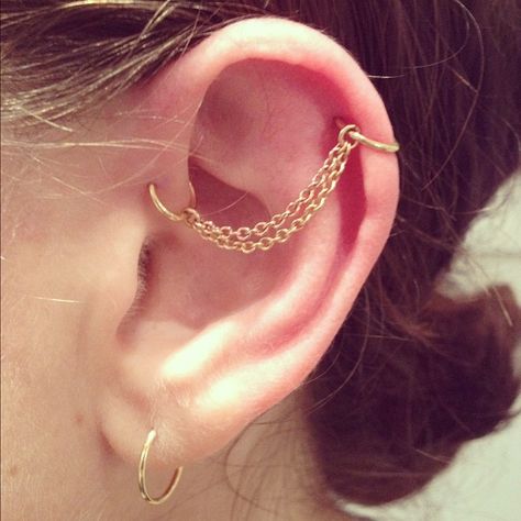 Helix And Forward Helix Piercing Chain, Helix Chain Piercing, Forward Helix Chain, Helix Piercing Chain, Helix Chain, Piercing Chain, Ear Peircings, Forward Helix Piercing, Forward Helix