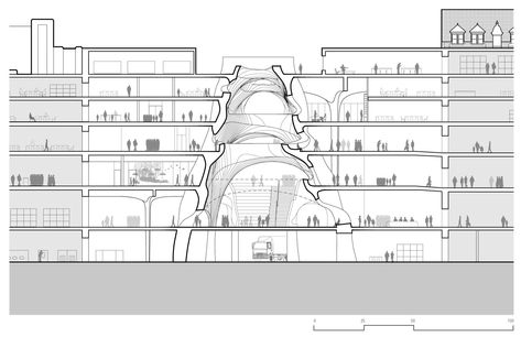 Museum Site Plan, Museum Extension, Site Section, Museum Plan, Architectural Section, American Architecture, Museum Of Natural History, Museum Architecture, Natural History Museum