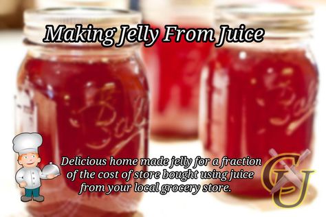 Culinary yoU: Making Jelly From Juice How To Make Jelly From Juice, Apple Jelly From Bottled Juice, Jelly Made From Bottled Juice, Jelly From Store Bought Juice, Juice Jelly Recipes, Fruit Juice Jelly Recipe, Making Jelly From Fruit Juice, Jelly From Juice Recipes, Apple Juice Jelly Recipe