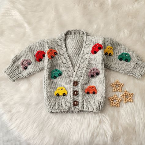 Colorful Car Embroidered Baby Cardigan, Gray Newborn Knit Sweater, Winter Crochet Jacket for Boy, Winter Toddler Clothes, Kids Top Baby Boy Sweater Design, Knitted Toddler Sweaters, Crochet Boy Clothes, Baby Boy Sweater Crochet, Crochet Boys Sweater, Boy Cardigan Outfit, Baby Boy Crochet Sweater, Crochet Baby Boy Clothes, Boy Crochet Sweater