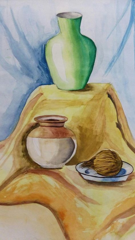 Still Life Drawing Ideas, Easy Still Life Drawing, Children Drawing, Composition Painting, Watercolor Paintings For Beginners, Beautiful Art Paintings, Elementary Art Projects, Still Life Drawing, Watercolor Art Lessons