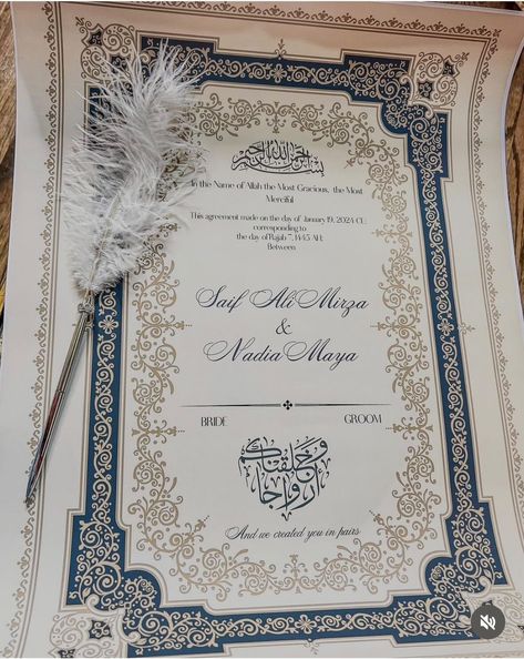 Nikkah Papers, Nikkah Template, Nikkah Certificate Template, Islamic Wedding Card, Nikah Certificate, Nikkah Certificate, Bridal Things, Wedding Pen, Support Pictures