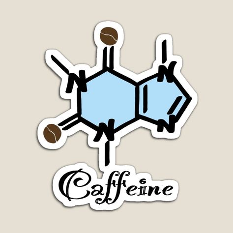 Coffee Chemistry, Caffeine Molecule, Whatsapp Stickers, Chemistry Teacher, Pharmacology, Graphic Designs, Graphic Design Logo, Coffee Beans, Laptop Stickers