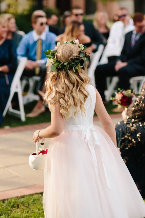 Bridesmaid Hairstyles With Flower Crown, Flower Girl Hairstyles Flower Crown, Flower Girl Hairstyles With Flower Crown, Flower Girl Hair With Flower Crown, Flowergirl Flower Crown Hair, Junior Bridesmaid Hair With Flower Crown, Flower Girl Princess Crown, Flower Girl Flower Crown, Green Porch