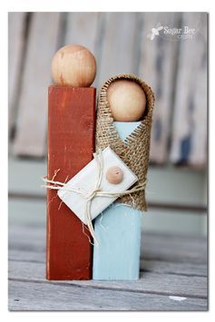 here's how to make a DIY simple wooden nativity set - this is a perfect Christmas craft idea - maybe even give away as neighbor gifts?? - - MichaelsMakers Sugar Bee Crafts Wooden Nativity Sets, Blue Mary, Nativity Silhouette, Wooden Nativity, Christmas Crafts To Sell, Bee Crafts, Neighbor Gifts, Holy Family, Christmas Nativity