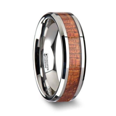 From our Tungsten Inlay Rings collection, MAUN is a combination of mahogany and tungsten carbide. Mahogany needs no introduction - it has been used for thousands of years, and can be found today mostly in furniture. The beauty of mahogany combined with the resilience, looks and comfort of a tungsten carbide ring makes MAUN one of a kind. FINISH: Polished WALL THICKNESS: 2.0mm - 2.3mm WEIGHT: 6 -15 grams BAND: Comfort Fit METAL | MATERIAL: Standard Tungsten Personalized Wedding Bands, Wood Inlay Rings, Organic Textures, Mens Wedding Bands Tungsten, Tungsten Carbide Wedding Bands, Titanium Wedding Band, Tungsten Wedding Bands, Wood Inlay, Wolfram