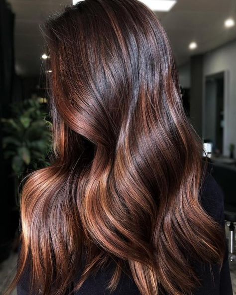 Seamless Balayage, Red Hair Tips, Brown Auburn Hair, Chocolate Brown Hair Color Ideas, Cinnamon Hair Colors, Warm Brown Hair, Cinnamon Hair, Brown Hair Color Ideas, Chocolate Brown Hair Color