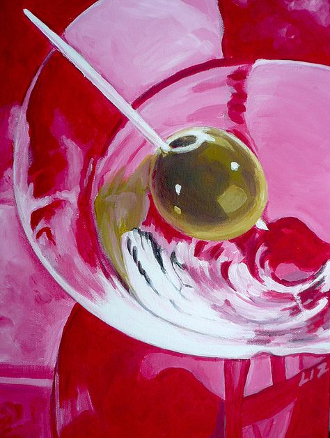 Margarita Painting, Art Aesthetic Painting, Red Martini, Aesthetic Painting, Art Collage Wall, Art Inspiration Painting, Instagram Inspo, New Wall, Funky Art