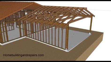 Convert Carport To Living Space, Garage Turned Into Living Space, Carport House, Wood Carport, Cheap Carports, Carport Makeover, Carport Prices, Carports For Sale, Aluminum Carport