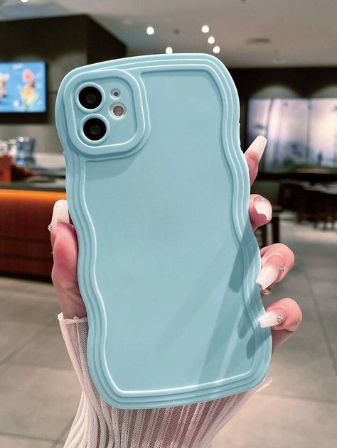 Wavy Frame, Blue Phone Case, Air Pods, Apple Phone, Blue Waves, Wave Pattern, Phones Accessories, Cell Phones, Baby Blue