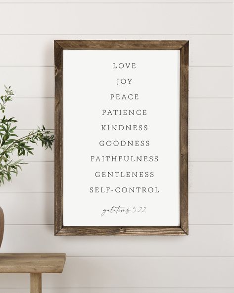 Fruit Of The Spirit Sign, Fruit Of The Spirit Wall Decor, Fruits Of The Spirit Decor, Fruit Of The Spirit Wall Art, Prayer Signs, Galatians 5 22, Spirit Signs, Fruits Of The Spirit, Christian Signs