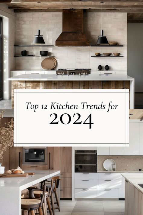 Read this guide to learn about the best kitchen trends Latest Kitchen Designs Modern, Kitchen Countertop Trends, 2024 Kitchen Trends, Top Kitchen Colors, Kitchen Trends 2024, Kitchen Vision Board, 2024 Interior Design Trends, Modern Kitchen Trends, Kitchen Color Trends