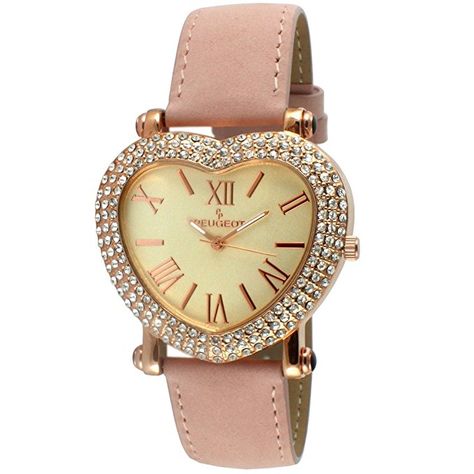 Heart Shaped Watch, 80s Womens Fashion, Heart Shaped Rose, Tattoo Time, Crystal Watch, Heart Watch, Rose Gold Crystal, Crystal Watches, Women's Jewelry And Accessories