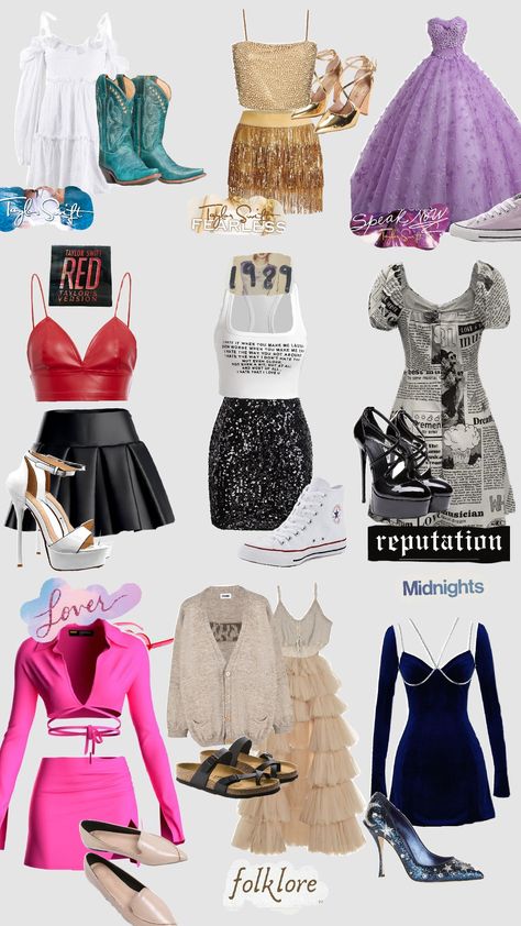 Taylor Swift Era Outfits!!!#TAYLORSNATION,#TAYLORSWIFT,#Outfitinspo,#f4f,#trendy,#outfitinspobyamy Cute Outfits For Taylor Swift Concert, Taylor Swift Ttpd Outfit Ideas, Cute Taylor Swift Outfits, Taylor Swift Outfit Recreation, Duo Taylor Swift Costumes, Swift Era Outfits, Taylor Swift Album Inspired Outfits, Taylor Swift Themed Outfits, Taylor Swift Album Outfits