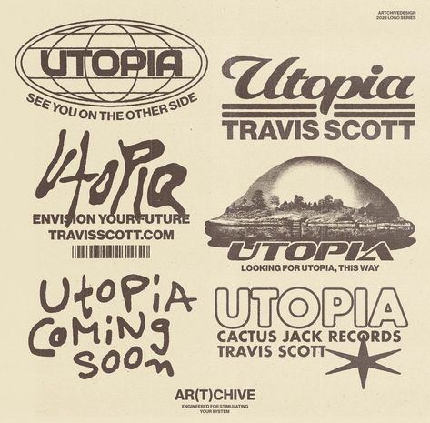 Utopia Travis Scott, Nike Poster, Streetwear Logo, Travis Scott Logo, Typographic Logo Design, Texture Graphic Design, Logo Fonts, Logo Concept, 로고 디자인