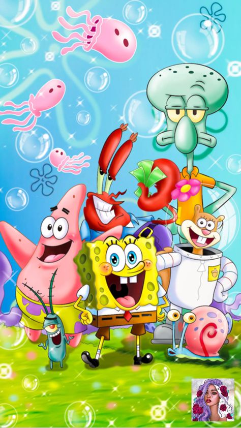 Lock Screen Wallpaper Funny, Wallpapers Spongebob, Spongebob Iphone Wallpaper, Love Animation, Wallpaper Spongebob, Spongebob Cartoon, Spongebob Drawings, Animation Wallpaper, Kids Cartoon Characters