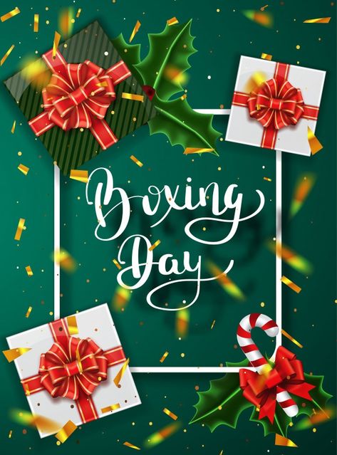 Happy Boxing Day Greetings, Boxing Day Greetings, Boxing Day Traditions, Happy Boxing Day, Banner Ribbon, Happy Fathers Day Greetings, Gift Voucher Design, Gift Card Template, Merry Christmas Background