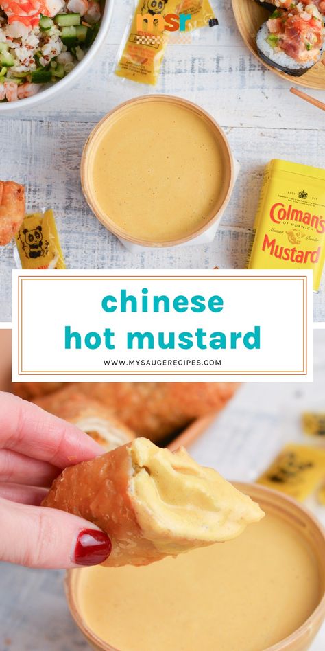 This EASY Chinese Hot Mustard recipe, with its signature kick of horseradish-like spiciness, is incredibly easy to make and enjoy at home! Chinese Mustard Recipe, Chinese Hot Mustard Recipe, Hot Mustard Recipe, Honey Sriracha Sauce, Chinese Mustard, Chinese Food Restaurant, Hot Mustard, Homemade Chinese, Mustard Dipping Sauce