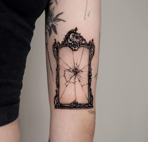 Old Frame Tattoo, Cloche Tattoo, Victorian Window Tattoo, Vampire Aesthetic Tattoo, Ornate Mirror Tattoo, Cracked Mirror Tattoo, Handheld Mirror Tattoo, Nihilism Tattoo, Ornate Frame Tattoo