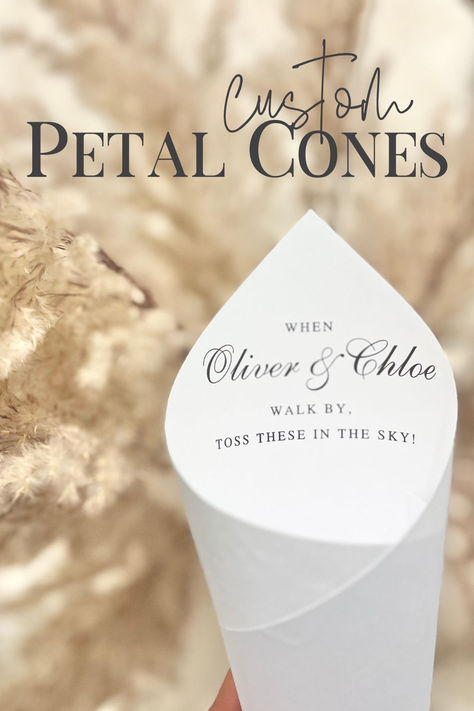 Add a touch of elegance to your wedding with our DIY custom wedding petal toss cone template. Download and personalize this beautiful design for a petal toss your guests will adore. Create a magical moment with ease! 🌸💍✨ #DIYWedding #PetalToss #WeddingDecor White Petal Toss Wedding, Petal Toss Station, Flower Petal Cones Wedding, Rose Petal Cones Wedding, Ceremony Petal Toss, Petal Toss Cones, Diy Confetti Cones, Petal Toss Wedding, Petal Cones