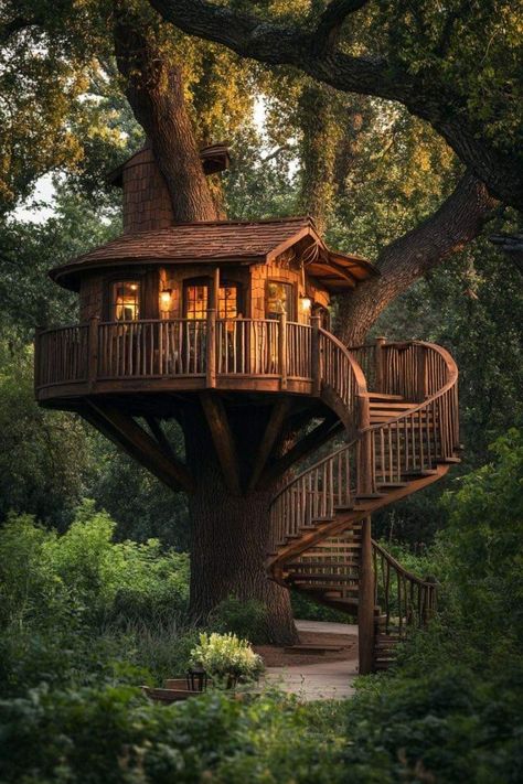 Treehouse Design Architecture, Adult Tree House, Tree House Bed, Porch Trees, Cabin Style Homes, Beautiful Tree Houses, Treehouse Masters, Tree House Plans, Rainbow House