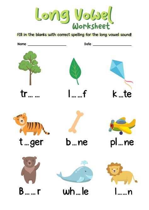 Long And Short Worksheet, Long And Short Vowels Worksheets, Long Vowels Kindergarten, Vowel Digraphs Worksheets, Vowel Worksheets For Kindergarten, Short Vowels Worksheets, Long Vowel Sounds Worksheets, Long And Short Vowel Sounds, Urdu Worksheets