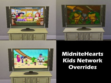 I Create Bedroom Sets for The Sims 4 — Kids Network Overrides For The Sims 4 I’ve got... Sims 4 Tv Override Mod, Tv Override Sims 4, Sims 4 Cc Tv Shows, Sims 4 Tv Show Overrides, Sims 4 Cc Tv Overrides, Sims 4 Tv Mod, Sims 4 Tv Overrides, Sims 4 Overrides, The Sims 4 Kids