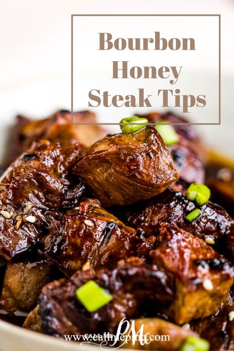 Bourbon Honey Steak Tips RECIPE Honey Steak, Bourbon Honey, Bourbon Steak, Honey Bourbon, Steak Tips, Recipes Beef, Beef Tips, Steak Bites, Beef Dinner